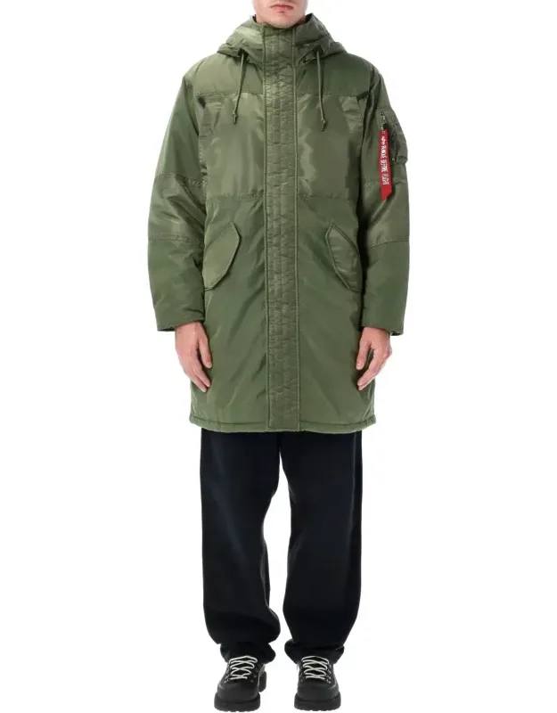 Classic Hooded Parkas With Front Zipper Closure