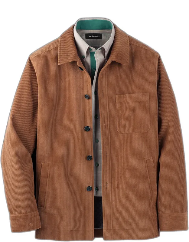 Microfiber Corduroy Shirt Jacket