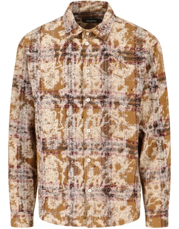 Bleached Sparkly Check Shirt