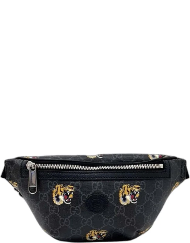 Coated Canvas Tiger Gg Belt Bag