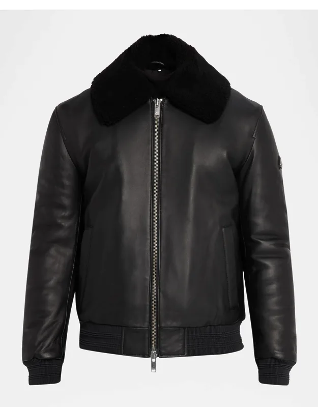 Toba Bomber Jacket With Shearling Collar