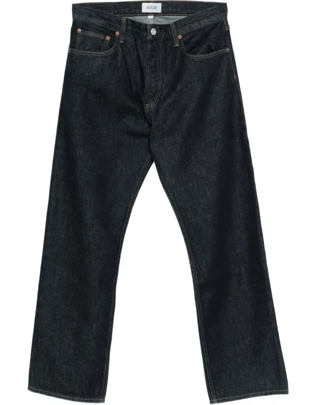 Pocketed Denim Straight-leg Jeans