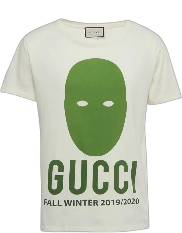 Cream Printed Jersey T-shirt