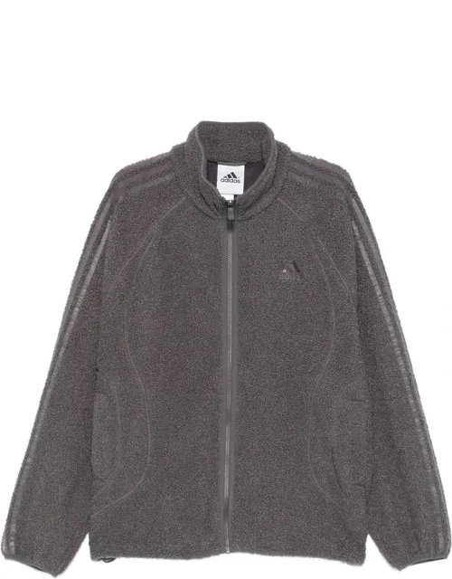 Borg Three-stripe Zip Sweatshirt