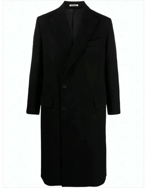 Tailored Double-breasted Long Coat