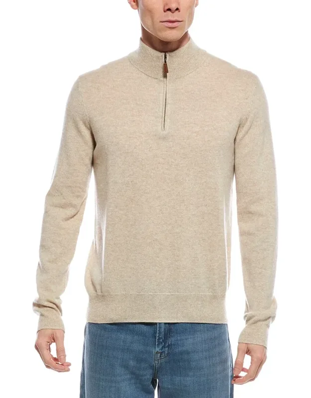Cashmere 1/4-zip Mock Neck Sweater