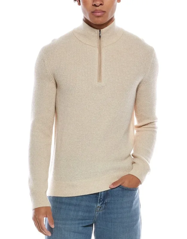 Feeder Pique Zip Cashmere Sweater