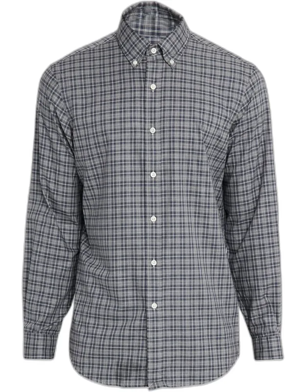 Classic Fit Plaid Twill Button-down Shirt