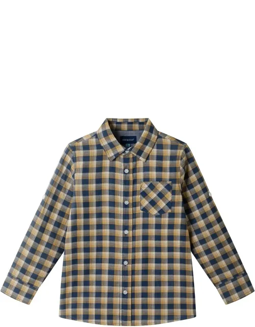 Plaid Two-faced Button-down Shirt