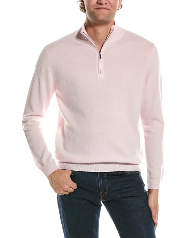 Cashmere Mock Neck 1/4-zip Sweater