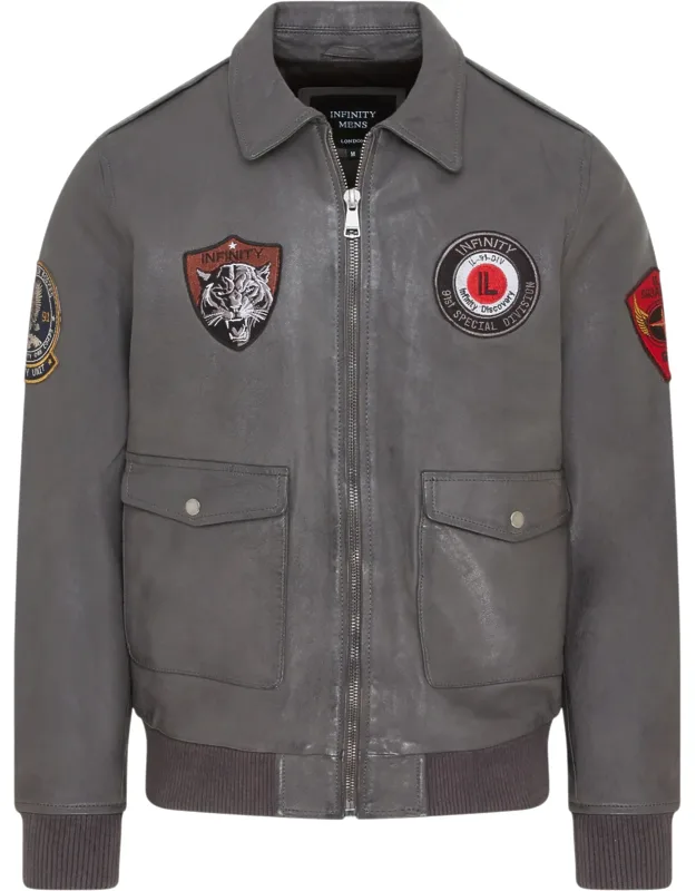 Leather Bomber G-1 Aviator Collar Jacket