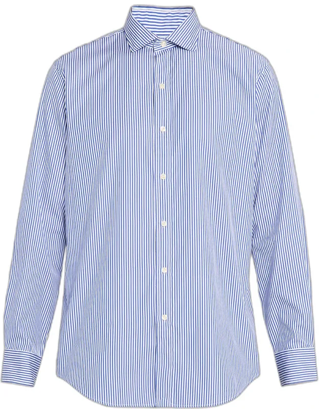 Classic Fit Stripe Poplin Sport Shirt