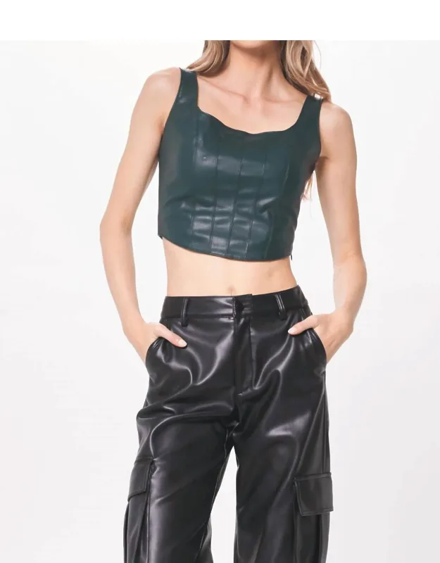 Faux Leather Corset Top