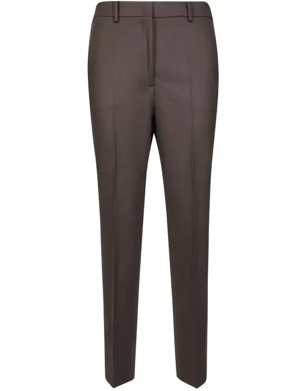 Tailored Straight-leg Pants With Elasticized Back Waistband