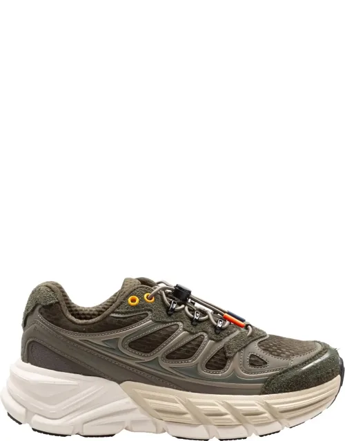 Round-one Fabric And Suede Sneakers