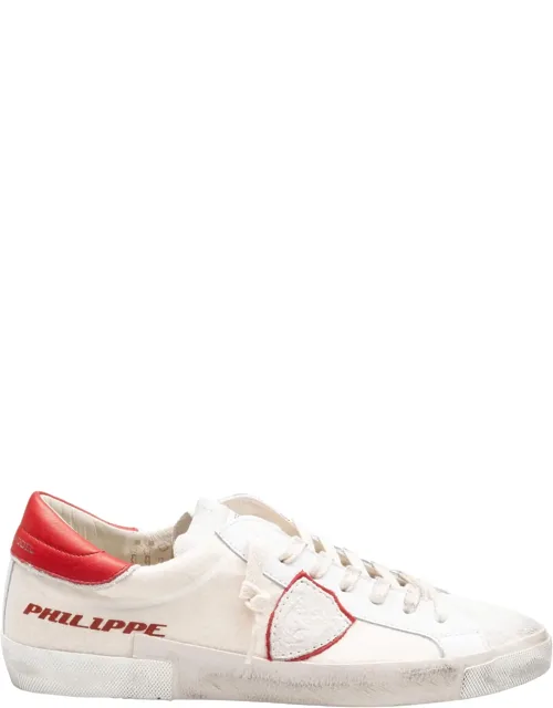 Leather And Felt Sneakers