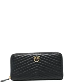 Chevron Quilted Zip-around Wallet