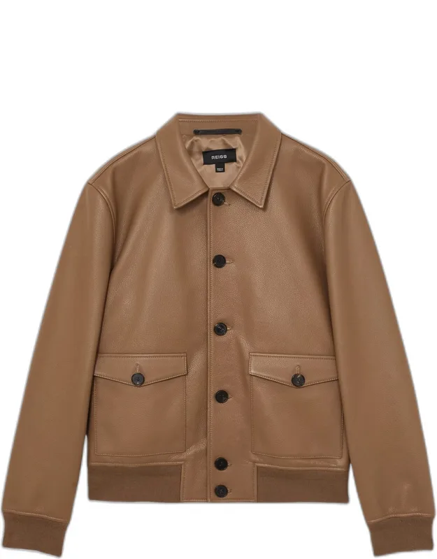 Harrington Tumbled Leather Jacket