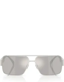 Versace Eyewear Sunglasses Rectangular Silver Metal Italy