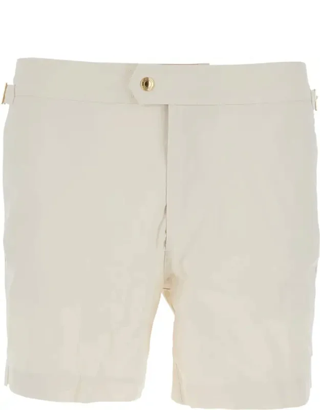 Swim Shorts With Side Adjustable Straps And Logo Patch In Tech Fabric