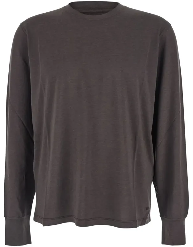 Crewneck T-shirt With Logo Detail In Cotton Blend