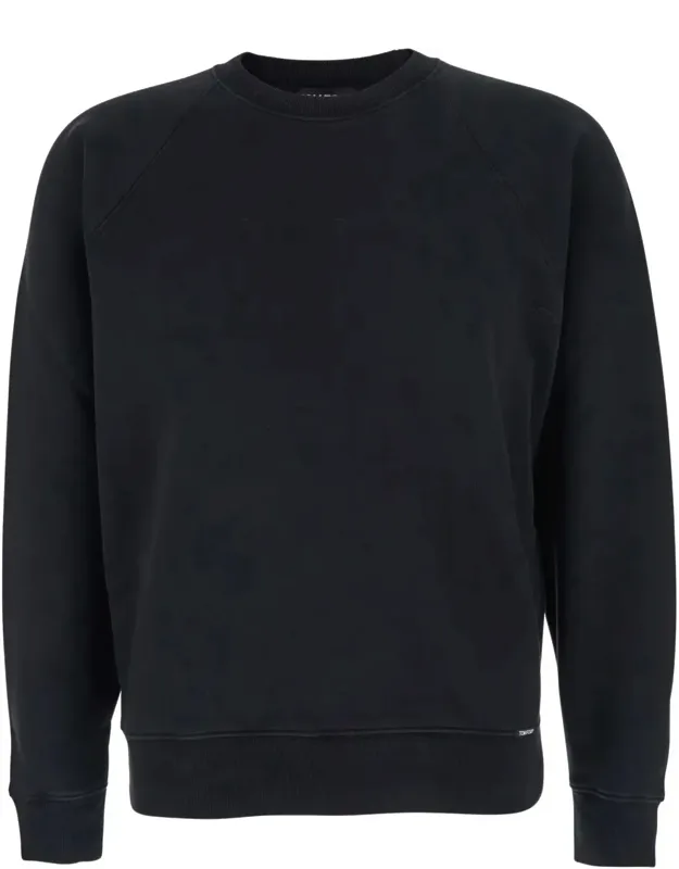 Crewneck Sweatshirt With Logo Patch In Cotton