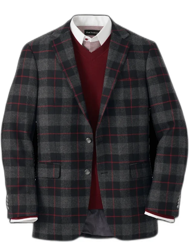 Wool Blend Plaid Sport Coat