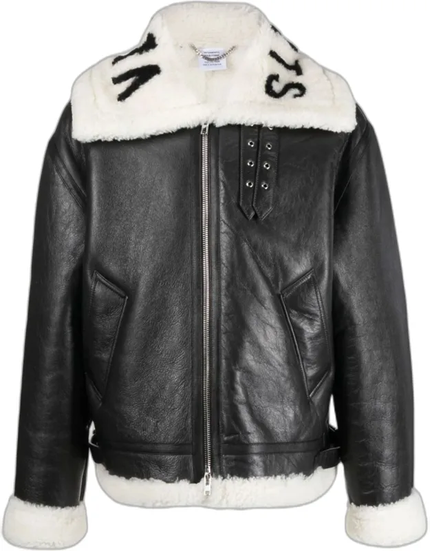 Leather Jacket With Logo