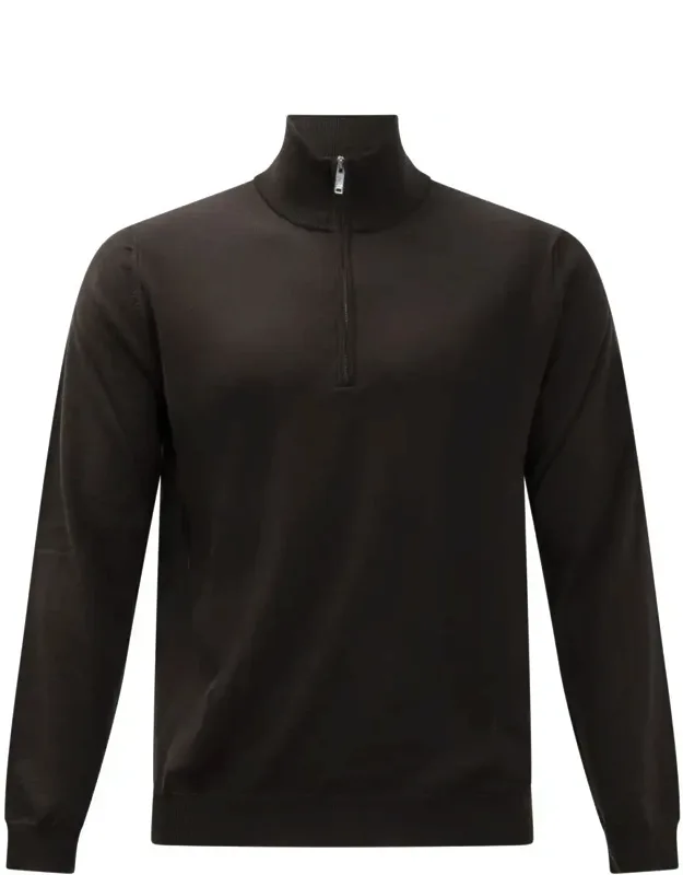 Virgin Wool Sweater With Half Zip