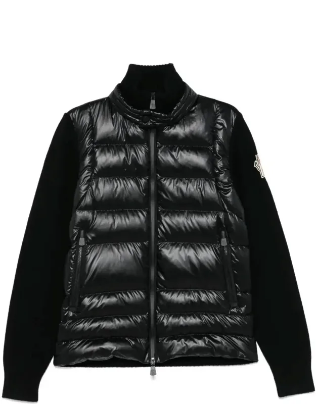 Padded Wool Zip-up Cardigan