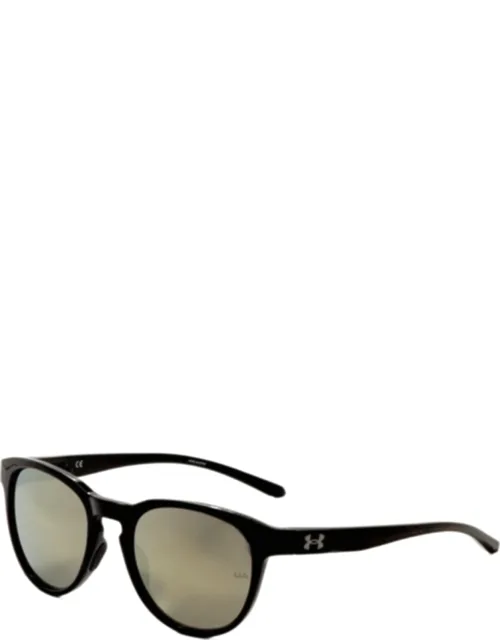 Under Armour Black Sunglasses - 53mm Gold Mirror Lens, 100% Uv Protection