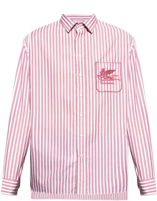 Shirt With Front Button Closure And Pointed Collar