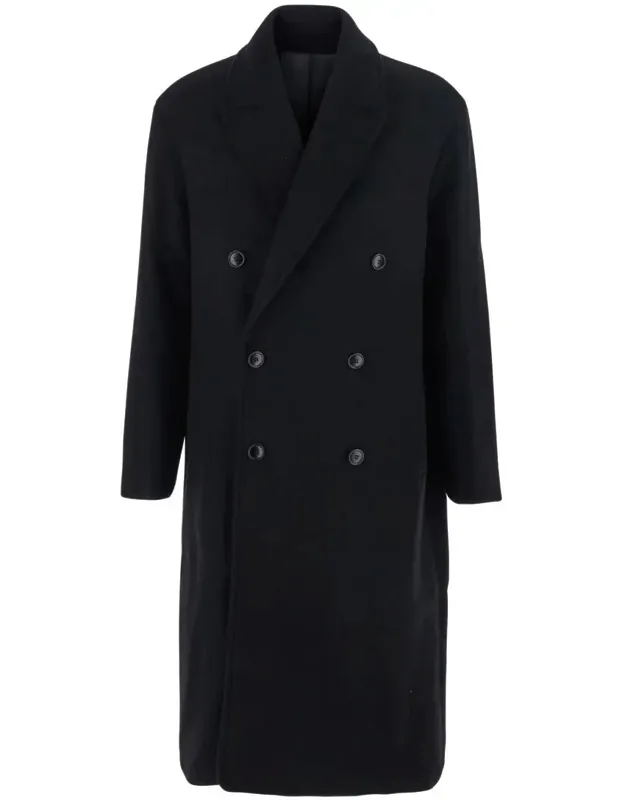 Double-breasted Coat With Classic Lapels In Wool Blend