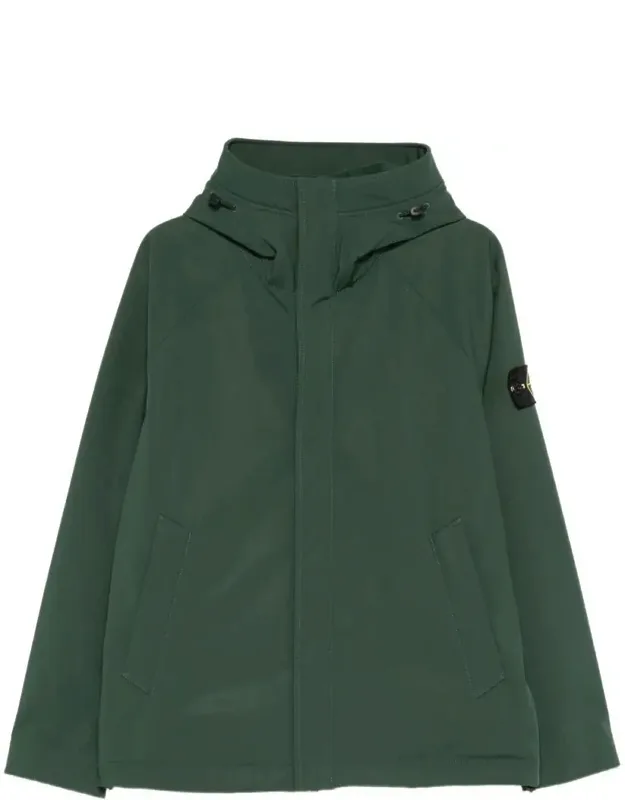 Stone Island Jacket; Adjustable Drawstring Hood, Wind And Water Resistant