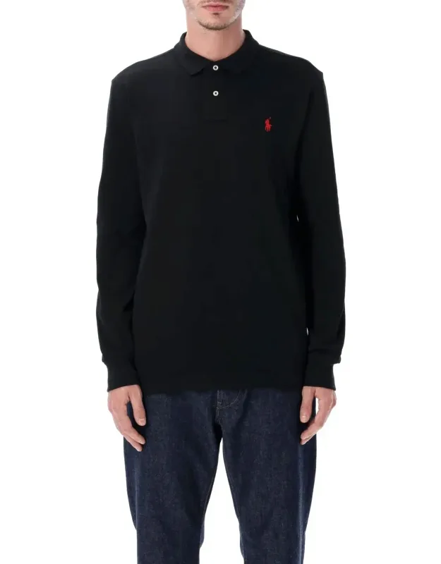 Long-sleeve Cotton Piqué Polo Shirt