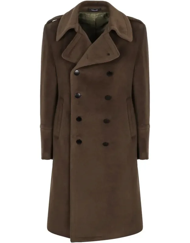 Double-breasted Coat In Wool