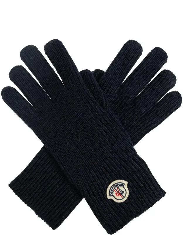 Wool Gloves With Logo Patch