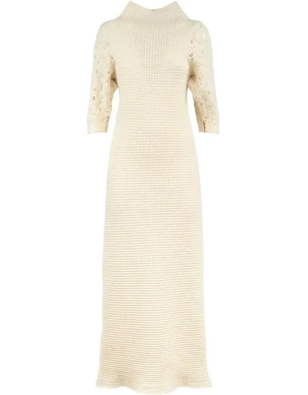 Felted Wool Lace Effect Dress