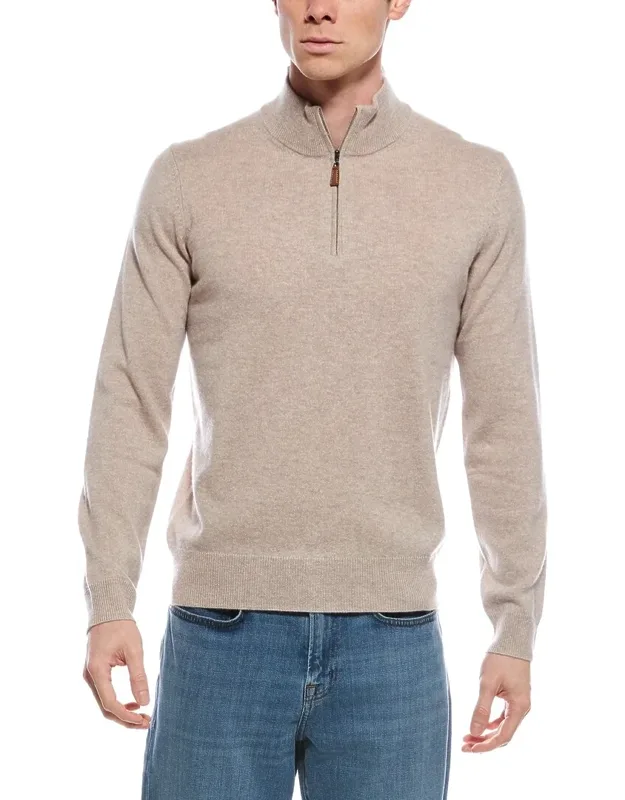 Cashmere 1/4-zip Mock Neck Sweater