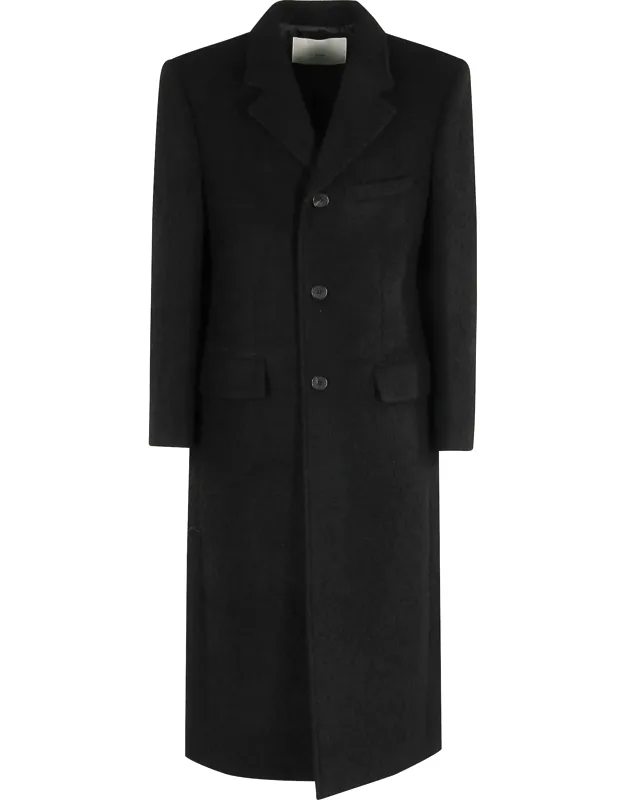 2-way 3 Button Boucle Wool Coat