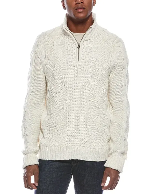 Cable 1/4-zip Mock Neck Sweater