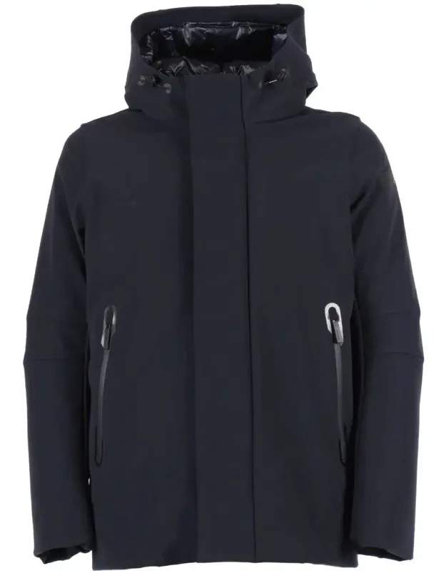 Lightweight Polyamide Blend Jacket With High Collar And Front Zip Closure