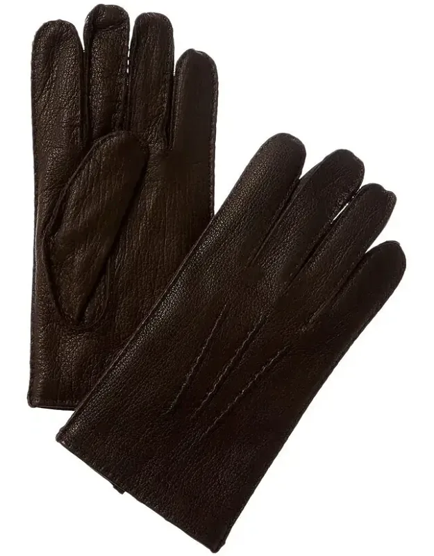 Hand Stitched Cashmere-lined Leather Gloves