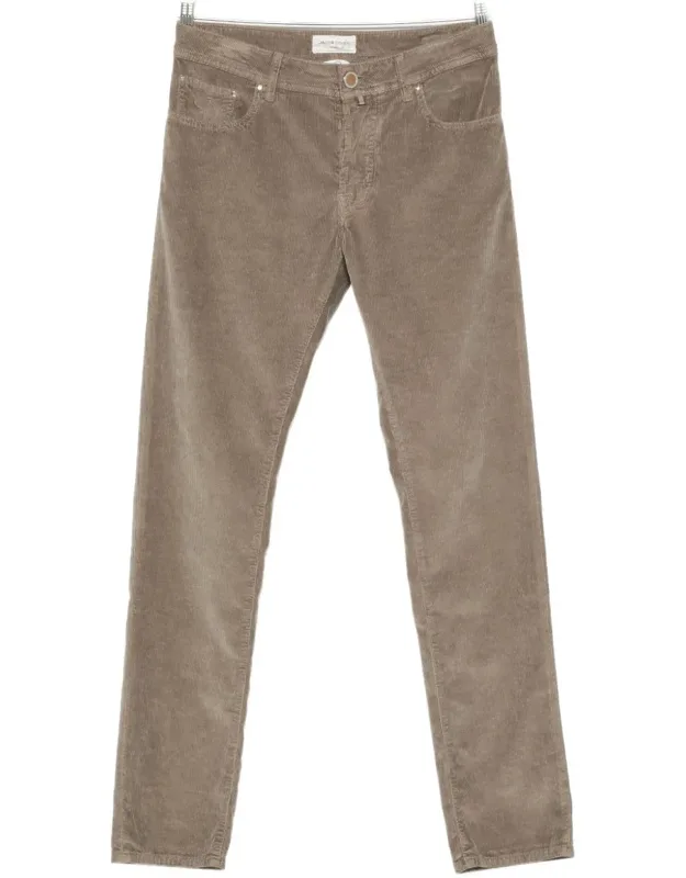 Jacob Cohen Slim Fit Denim Jeans With Corduroy Texture And Five Pockets