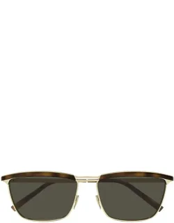 Saint Laurent Eyewear Sunglasses Rectangular Gold Metal