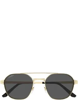 Cartier Sunglasses Rectangular Gold Metal