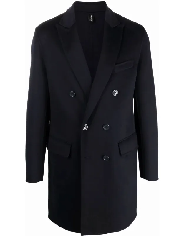 Wool Blend Double Breasted Coat