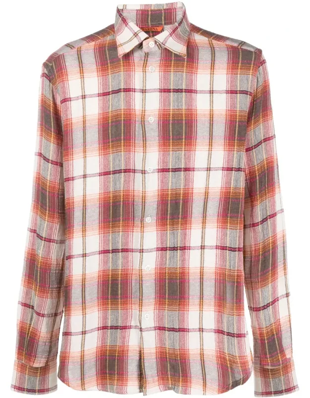 Check Print Cotton Blend Shirt
