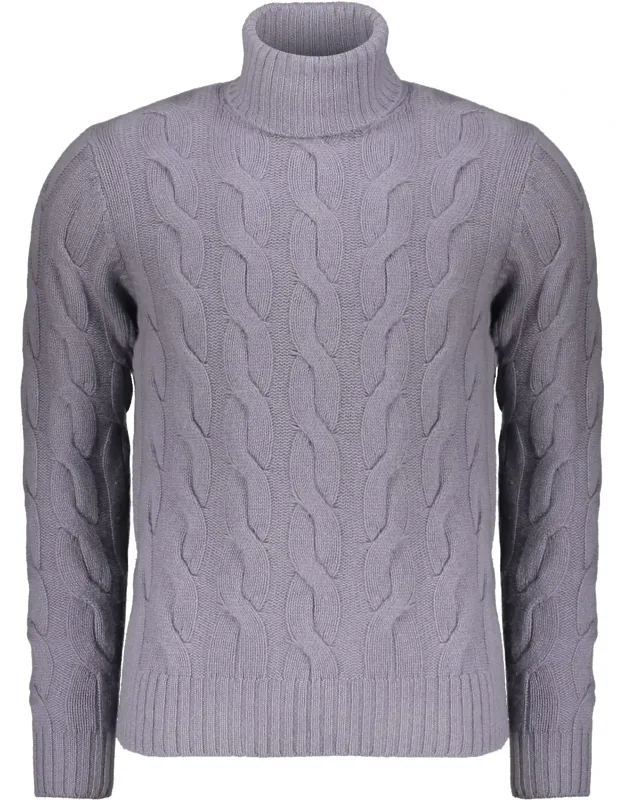 Lavender Turtleneck Sweater With Long Sleeves