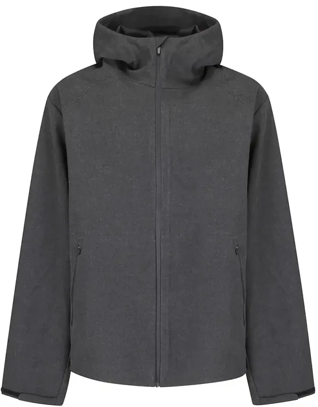 Textured Hooded Jacket With Front Zipper And Streamlined Silhouette